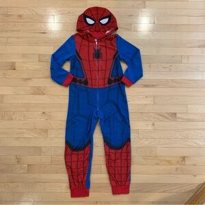 Spider-Man youth boys size 10 hooded fleece pajamas pjs costume
